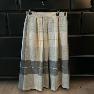 Vintage Evan Picone Wool Plaid Pleated Skirt